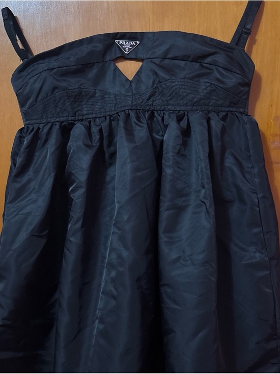 Prada Dresses & Skirts - Prada Black Satin Mini Dress with Keyhole Bust